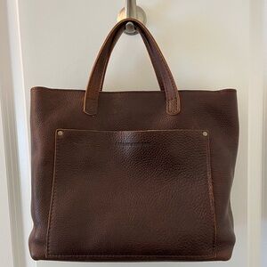 Portland Leather Goods Medium Crossbody Tote in Coldbrew
